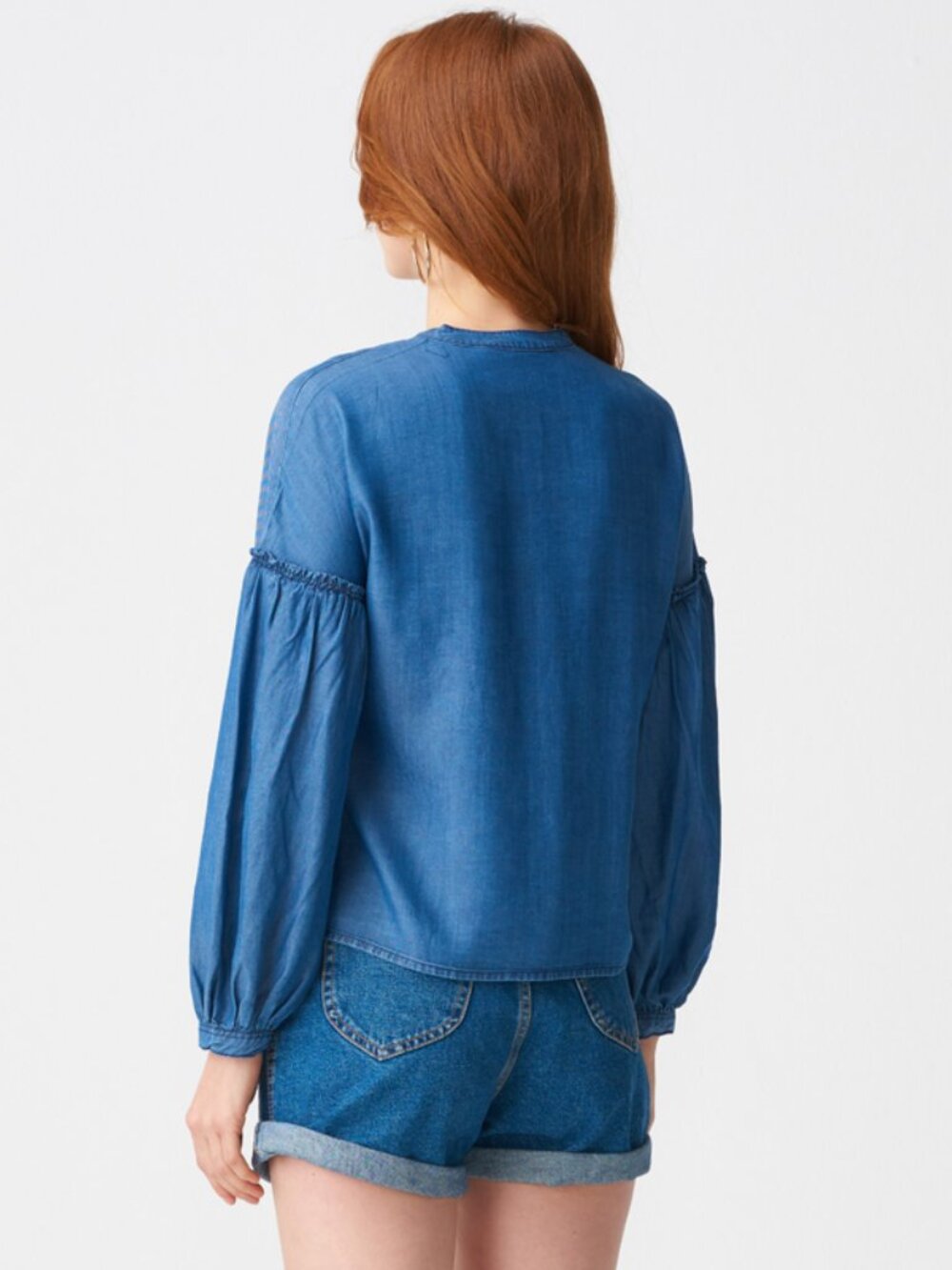 ONLY Sara long sleeve denim shirt blouse - Picture 3 of 9